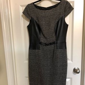 Black dress. Looks great with black knee boots